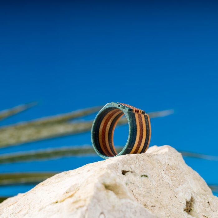 Bague 3D en Skateboard recyclé N°16 - T54 – Image 2