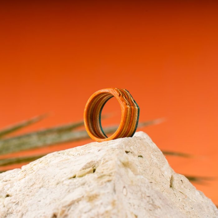 Bague 3D en Skateboard recyclé N°02 - T58 – Image 2