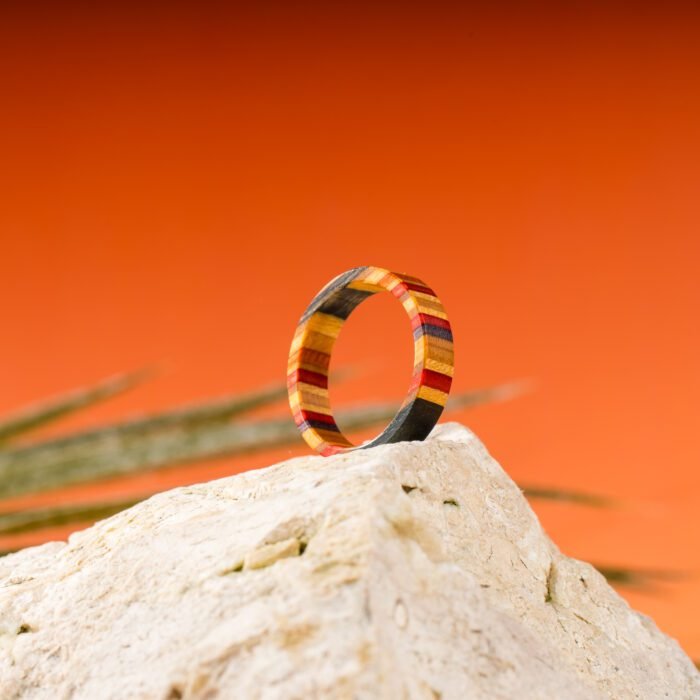 Bague Multiplis en Skateboard recyclé N°10 - T66 – Image 2