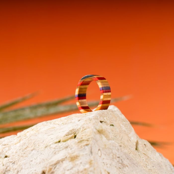 Bague Multiplis en Skateboard recyclé N°20 - T53 – Image 2