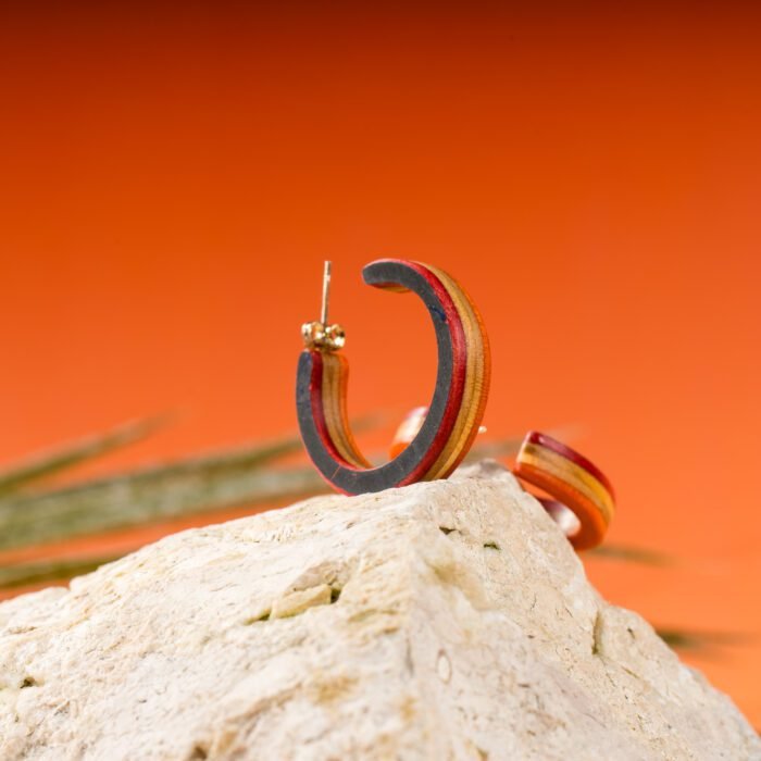 Créoles en Skateboard recyclé (la paire) N°14 – Image 2