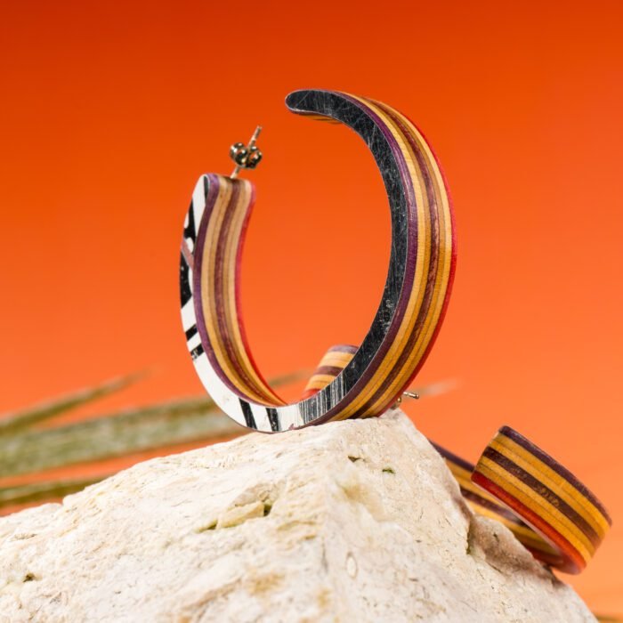 Grandes Créoles en Skateboard recyclé (la paire) N°10 – Image 2