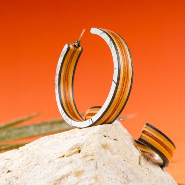 Grandes Créoles en Skateboard recyclé (la paire) N°11 – Image 2