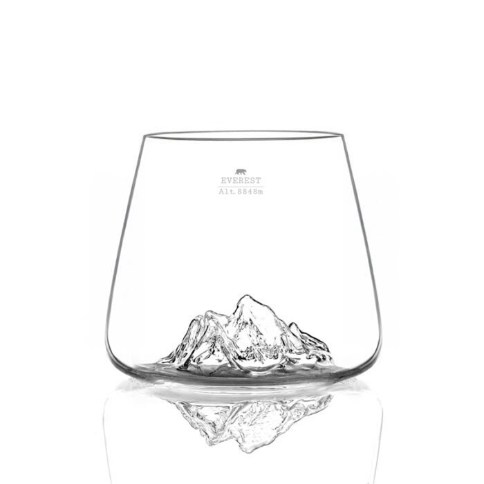 Lot de 2 verres Topographic Everest & Mont Blanc – Spiritueux en Verre Artisanal – Image 3