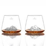 Lot de 2 verres Topographic Everest & Mont Blanc – Spiritueux en Verre Artisanal