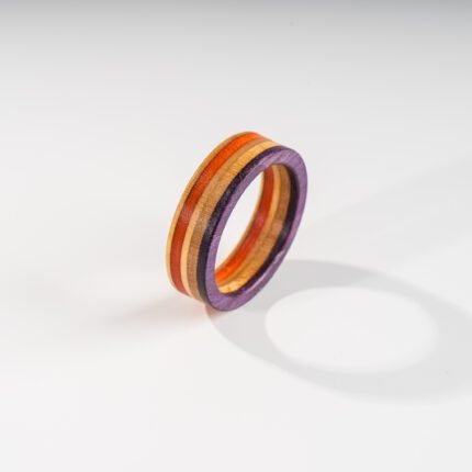 Bague Classique en Skateboard recyclé N°02 - T57