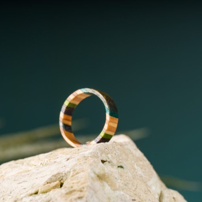 Bague Multiplis en Skateboard recyclé N°04 - T51 – Image 2