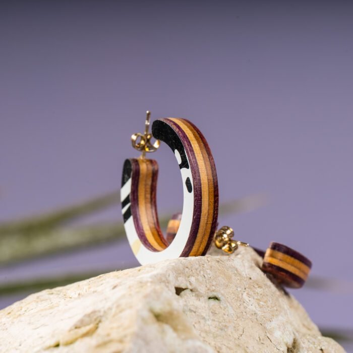 Créoles en Skateboard recyclé (la paire) N°05 – Image 2