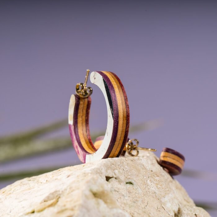 Créoles en Skateboard recyclé (la paire) N°07 – Image 2