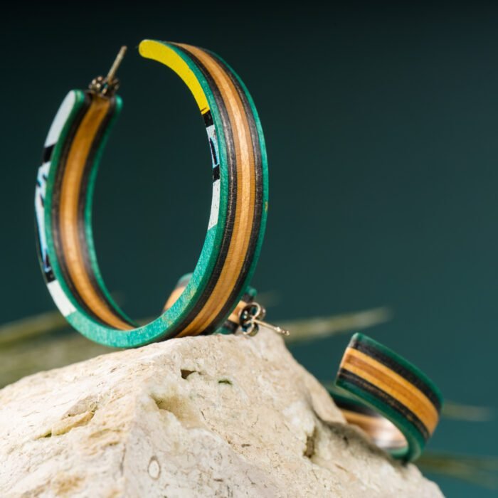 Grandes Créoles en Skateboard recyclé (la paire) N°06 – Image 2