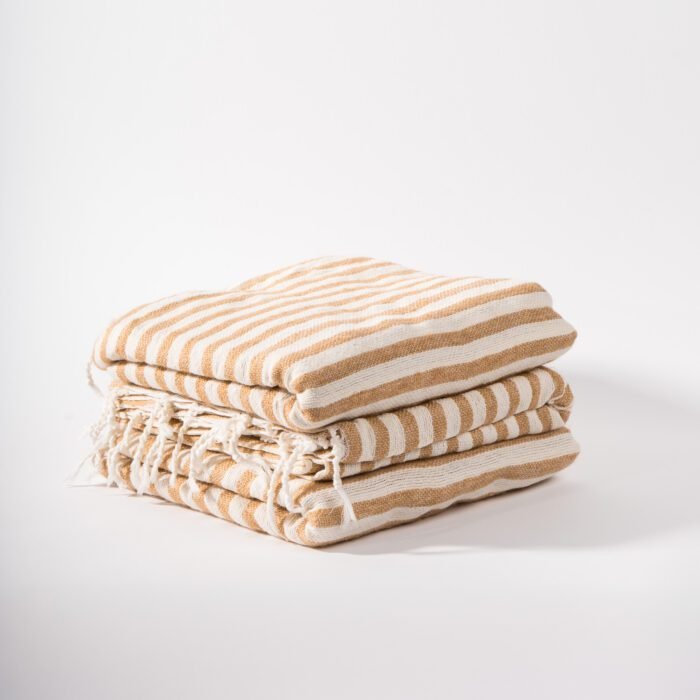 Fouta Marocaine - Blanc & Beige – Image 3