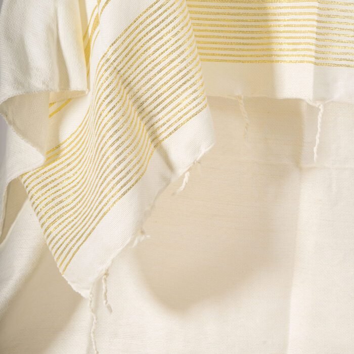 Fouta Marocaine - Blanc & Doré – Image 2
