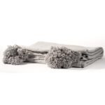 Plaid à Pompons XL - Gris
