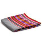 Jeté de lit Péruvien - Fait main - Gris