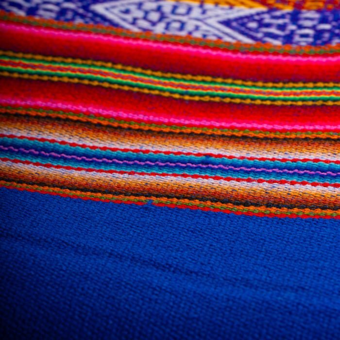 Jeté de lit Péruvien - Fait main - Bleu – Image 2