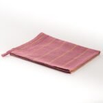 Serviette Laotienne - 100% Coton - tissée et teintée à la main - Nuances de rose