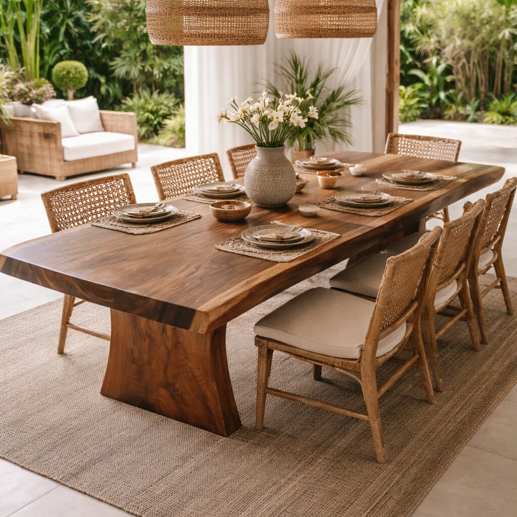 Table Suar 283cm Table en Bois de Suar Massif 283 cm – Bali – Image 1
