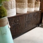 Buffet en Teck gravé - Foncé - 150 cm