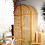 Étagère en Teck et Rotin - 90 x 200 cm