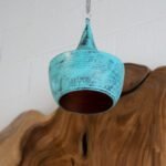 Suspension en Cuivre martelé - Bleu Bali - 25 cm – Image 3