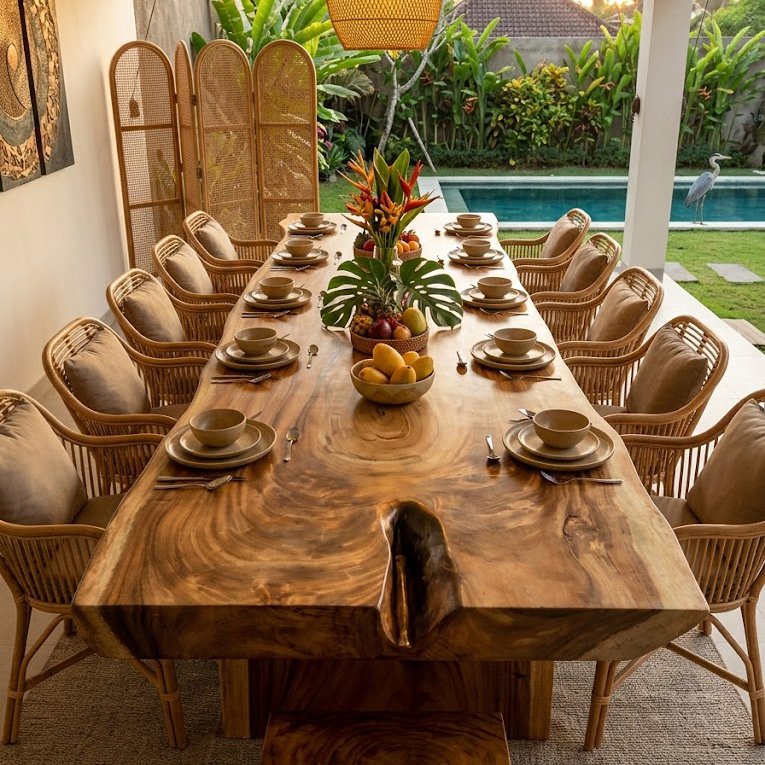 TABLE SUAR 371cm Table en Bois de Suar Massif 371 cm – Bali – Image 1