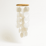 Carillon à vent en coquillages blancs ronds