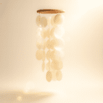 Carillon à vent en coquillages blancs ronds – Image 2