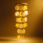 Carillon à vent en coquillages blancs et dorés motifs – Image 2