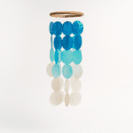 Carillon à vent en coquillages Dégradé bleu ronds