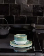 Tasse en Céramique Turquoise & Blanc – Onomao – Image 2