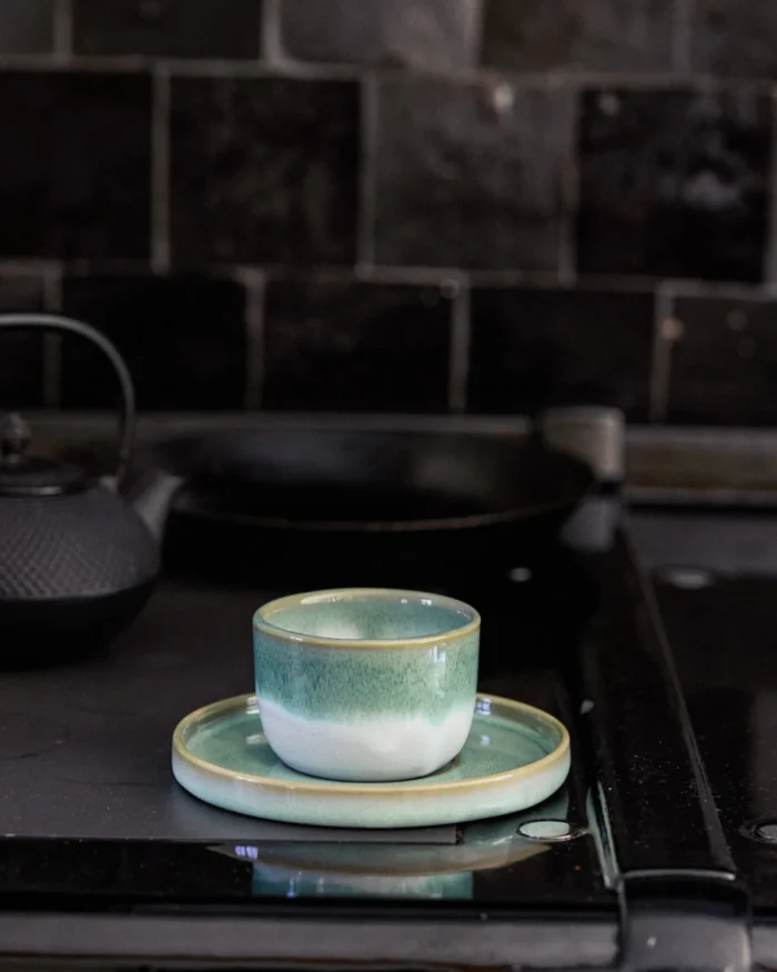 Tasse en Céramique Turquoise & Blanc – Onomao – Image 2