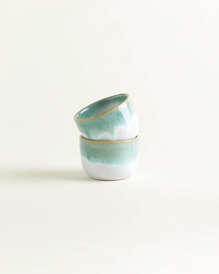 Tasse en Céramique Turquoise & Blanc – Onomao – Image 3