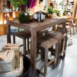 Table haute en Teck - 130 cm – Image 2