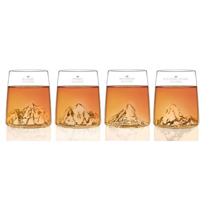 Coffret de 4 verres à shooter Topographic – Verres à spiritueux design – Image 2