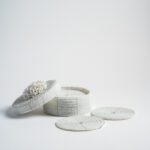 Boite de 12 sous-verres en perles - Blanc
