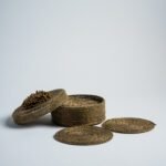 Boite de 12 sous-verres en perles - Cuivré
