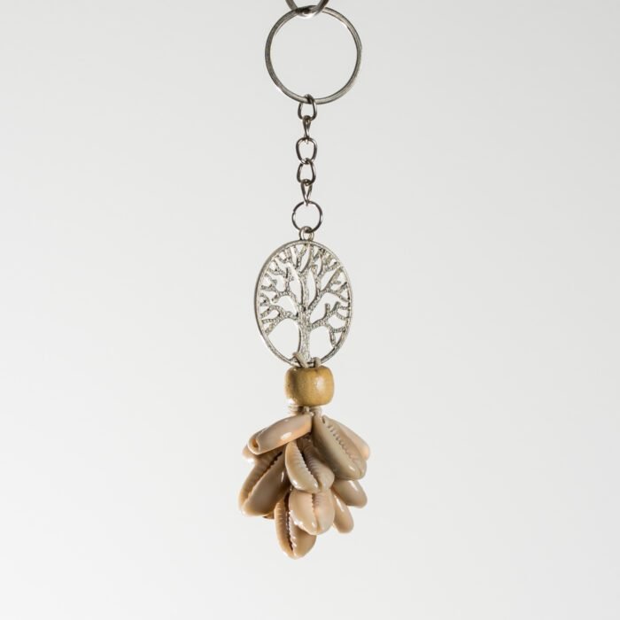Porte-clés artisanal Arbre de Vie ou feuille et coquillages – Image 5