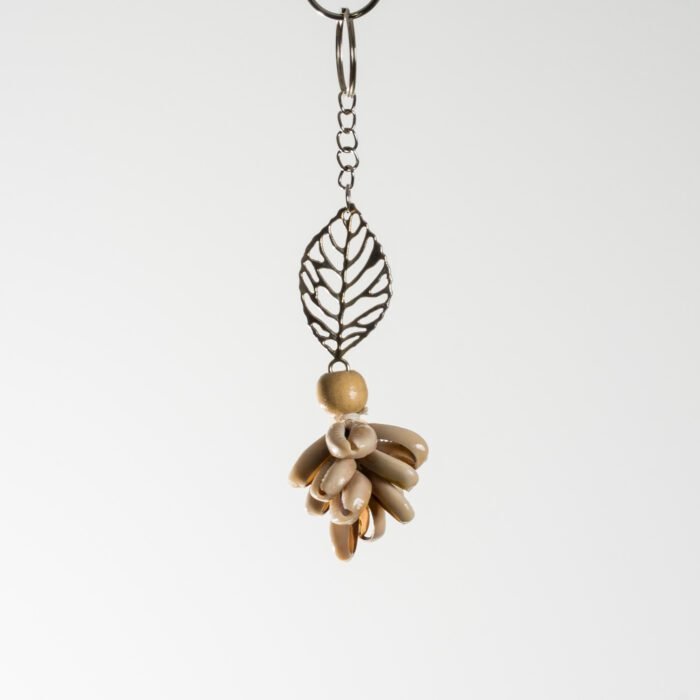 Porte-clés artisanal Arbre de Vie ou feuille et coquillages – Image 6