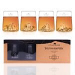 Coffret de 4 verres à shooter Topographic – Verres à spiritueux design