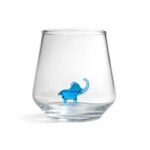 Verre éléphant – Coloris bleu – en verre soufflé