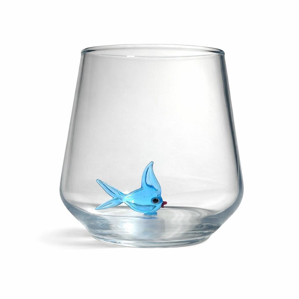 Poisson bleu Verre poisson – Coloris bleu – en verre soufflé – Image 1