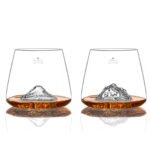 Lot de 2 verres Topographic Mont Fuji et Denali – Spiritueux en Verre Artisanal