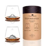 Lot de 2 verres Topographic Mont Fuji et Denali – Spiritueux en Verre Artisanal – Image 2
