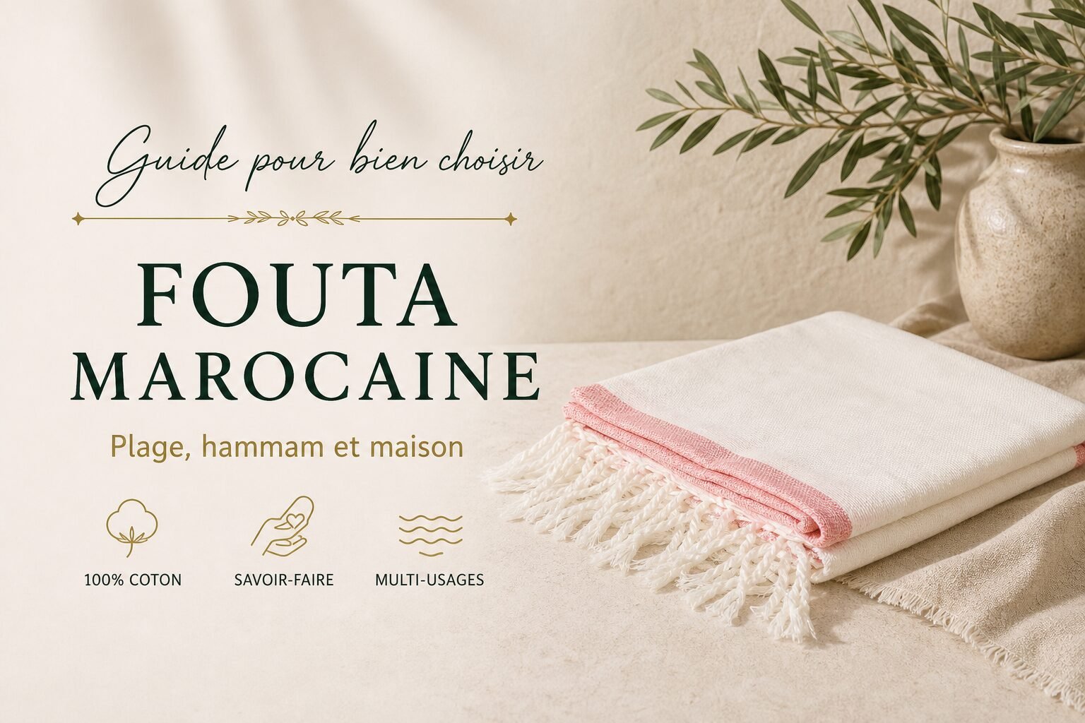 Guide fouta marocaine artisanale en coton pour la plage, le hammam et la maison