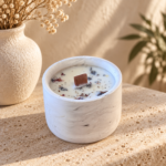Bougie artisanale parfumée – Blanc – Image 2